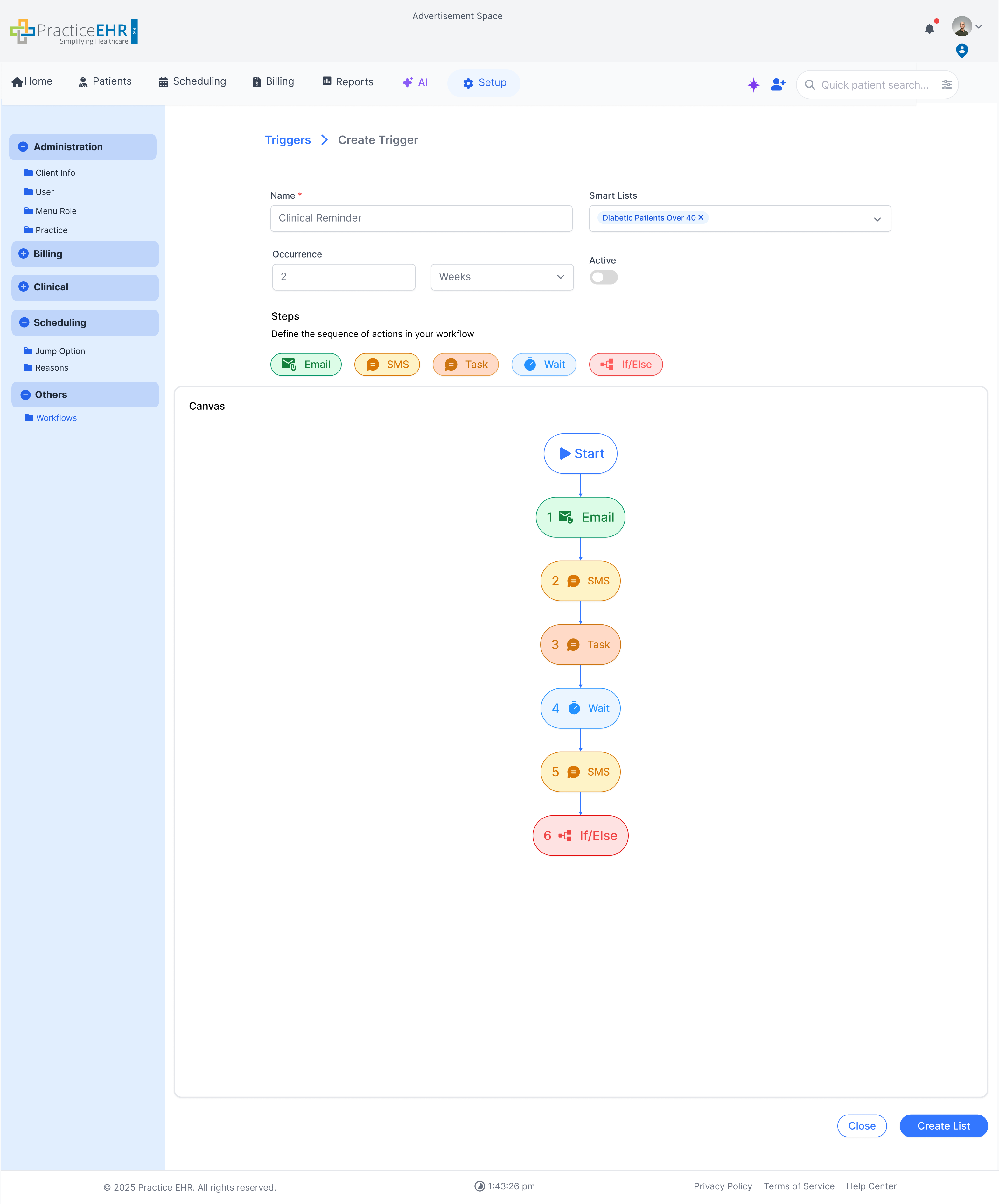 Trigger detail screen 15