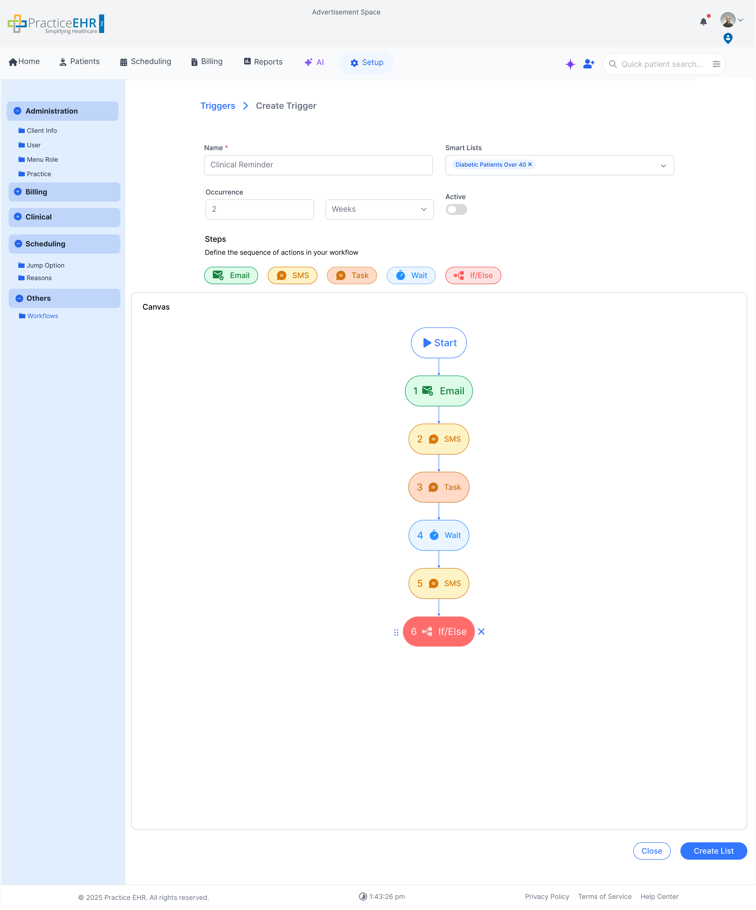 Trigger detail screen 16
