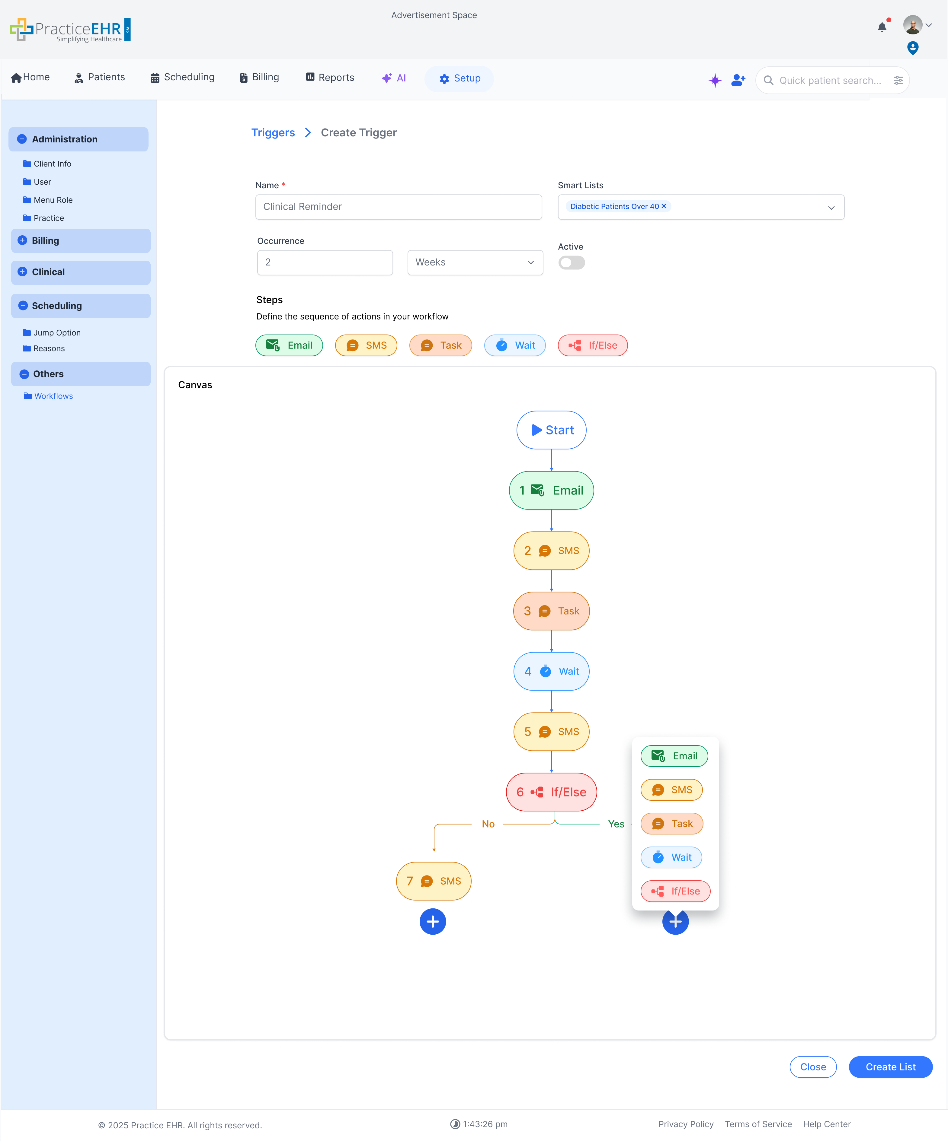 Trigger detail screen 18
